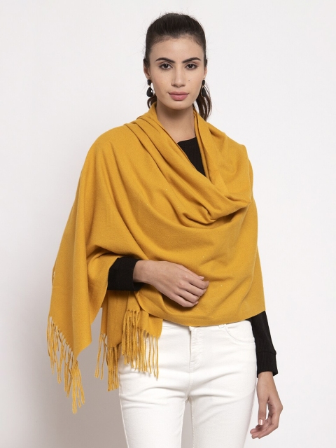 

Global Republic Women Mustard Yellow Solid Stole
