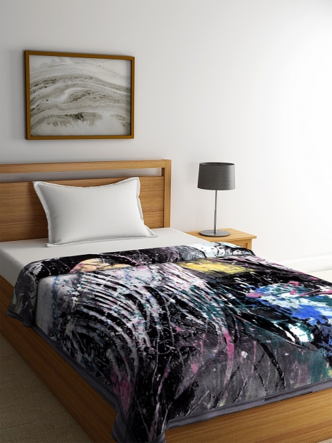 

NEUDIS Black Abstract Heavy Winter 800 GSM Single Bed Comforter