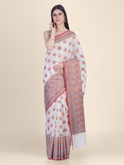 

Shruti and Mangaaysh Multicoloured Silk Blend Printed Banarasi Saree, Multi