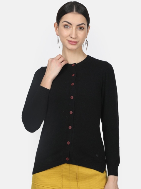

Monte Carlo Women Black Solid Woolen Cardigan