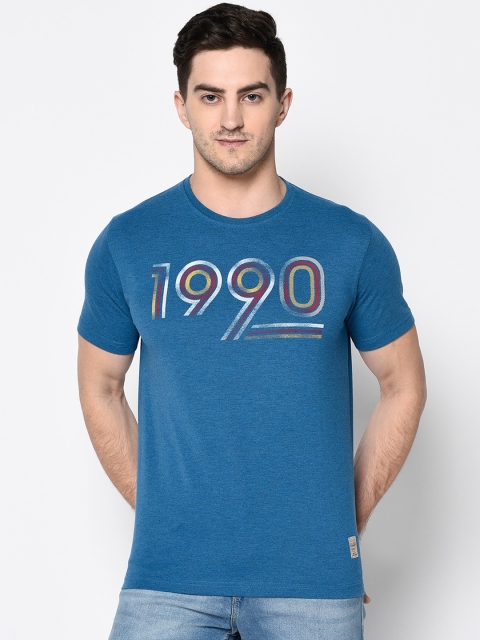 

Duke Men Blue Printed Round Neck T-shirt