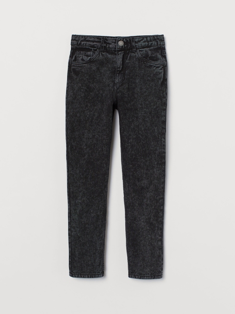 

H&M Girls Black Relaxed High Ankle Jeans