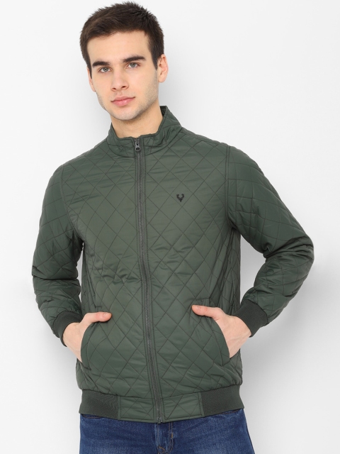 Solly Sport Men Olive Green Solid Quilted Jacket