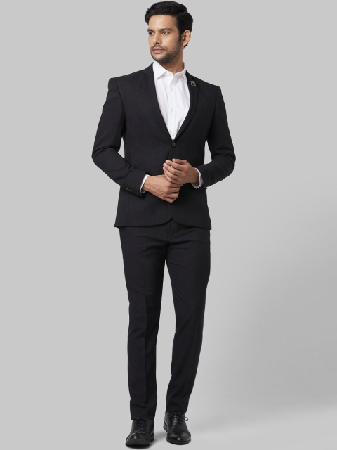 

Park Avenue Men Black Solid Single-Breasted Formal Suit