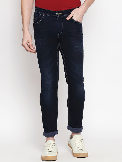 

Mufti Men Navy Blue Regular Fit Mid-Rise Clean Look Stretchable Jeans