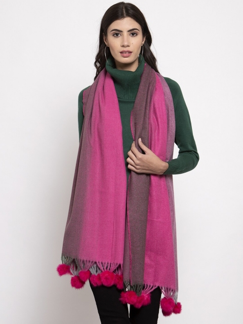 

Global Republic Women Fuchsia Pink & Mauve Colourblocked Stole