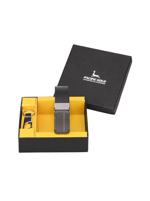 

Pacific Gold Men Black Genuine Leather Accessory Gift Set