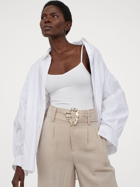 

H&M Women White Seamless Strappy Top