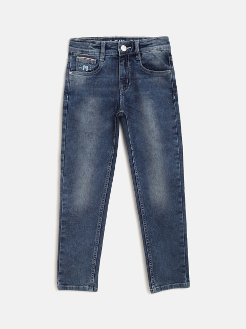 

Blue Giraffe Boys Blue Regular Fit Mid-Rise Clean Look Jeans