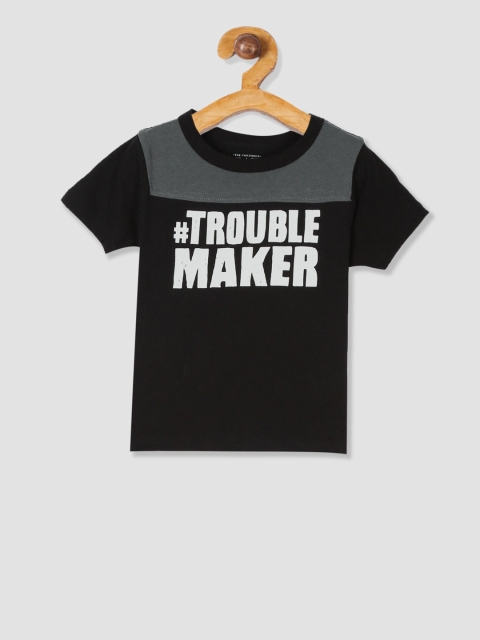 

The Childrens Place Boys Black Printed Round Neck T-shirt