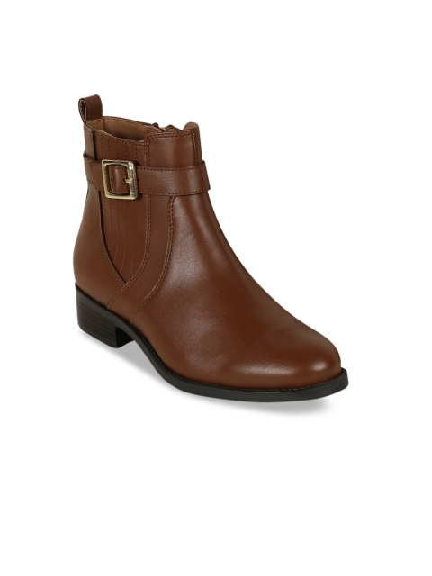 

Mode by Red Tape Women Tan Solid Heeled Boots