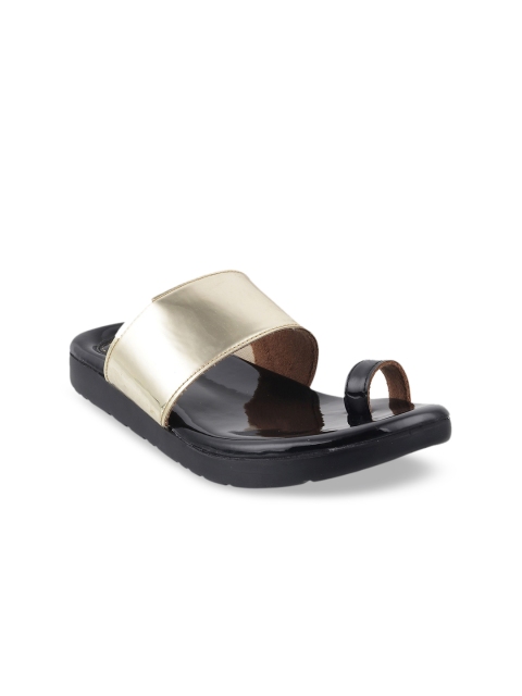 

Catwalk Women Gold-Toned Colourblocked One Toe Flats
