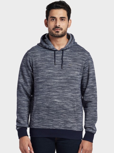 

ColorPlus Men Blue Solid Hooded Sweatshirt