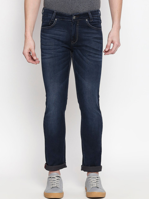 

Mufti Men Navy Blue Regular Fit Mid-Rise Clean Look Stretchable Jeans