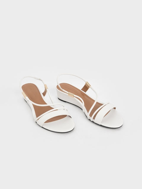 

CHARLES & KEITH Women White Solid Peep Toes
