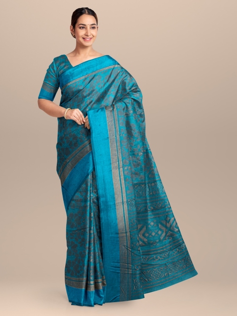 

KLM Fashion Mall Blue Woven Design Saree
