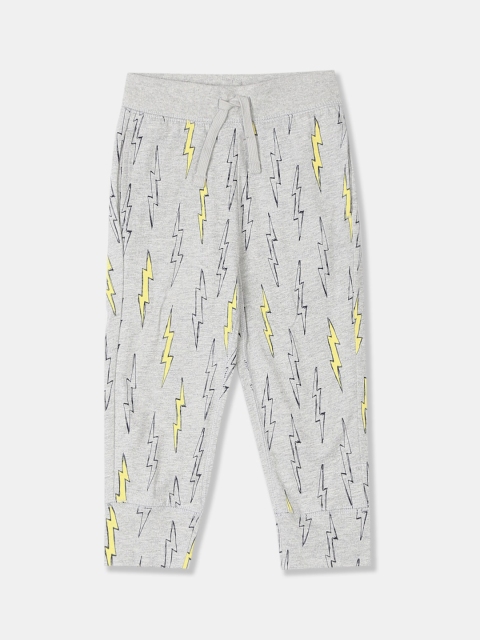 

GAP Toddler Boys Grey Drawstring Waist Printed Joggers
