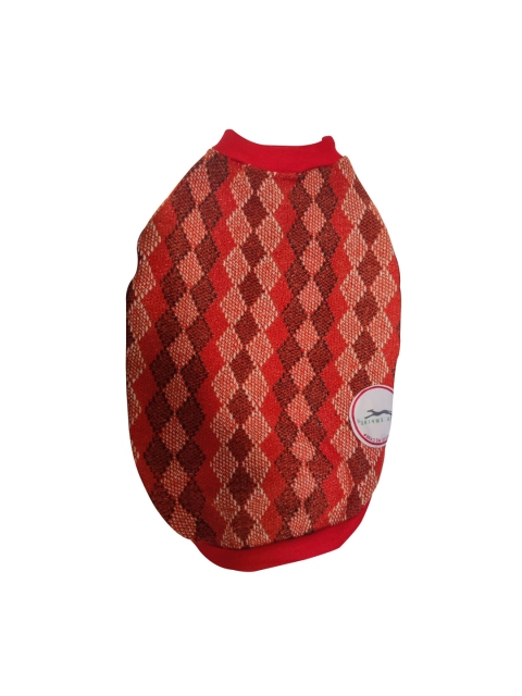 

PETS EMPIRE Red Self Design Woolen Dog Sweater