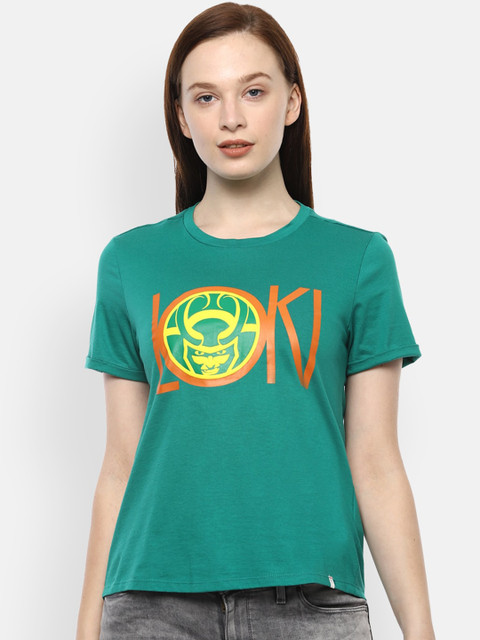 

Van Heusen Woman Green Printed Pure Cotton Top