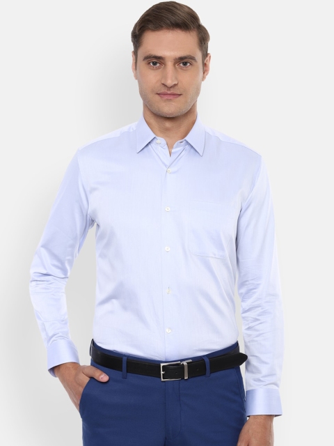 

Luxure by Louis Philippe Men Blue Regular Fit Solid Formal Shirt