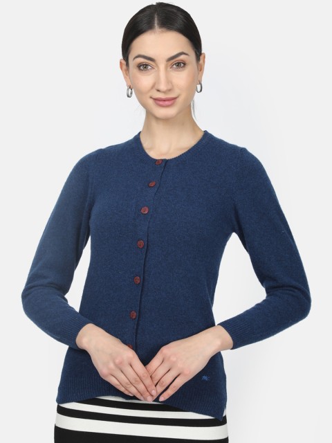 

Monte Carlo Women Blue Solid Cardigan Sweater