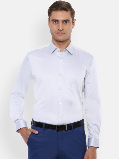 

Luxure by Louis Philippe Men Blue Regular Fit Solid Formal Shirt