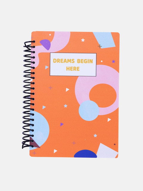 

Vdesi Kids Orange Dreams Begin Here Printed Ruled Acrylic Notebook