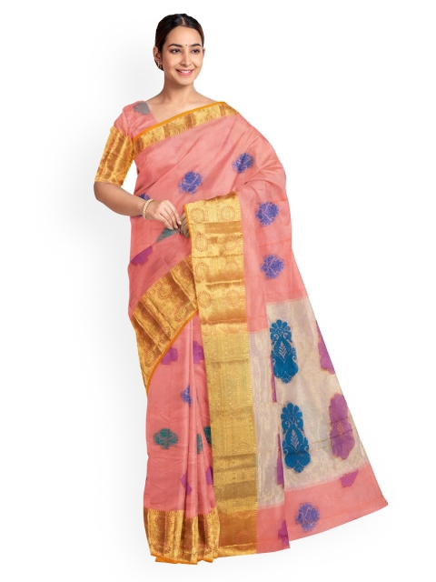 

KLM Fashion Mall Pink & Gold Art Silk Woven Design Saree