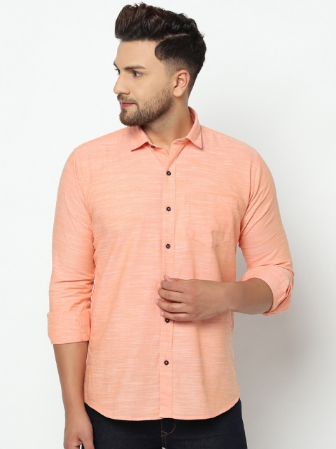 

Duke Men Orange Regular Fit Solid Casual Shirt