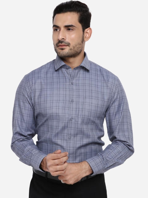

Greenfibre Men Navy Blue Regular Fit Checked Casual Shirt