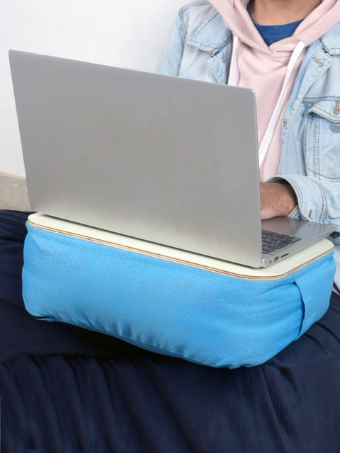 

THE ARTMENT Sky Blue Solid Rectangular Modern Art Lap Cushion Desk