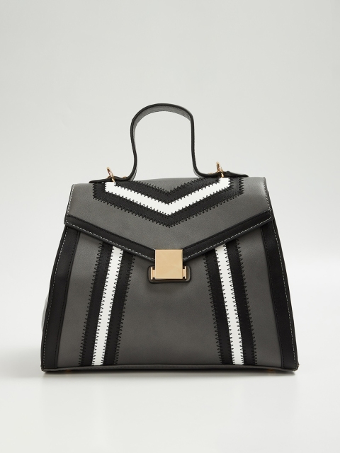 

CODE by Lifestyle Grey & White Striped Satchel