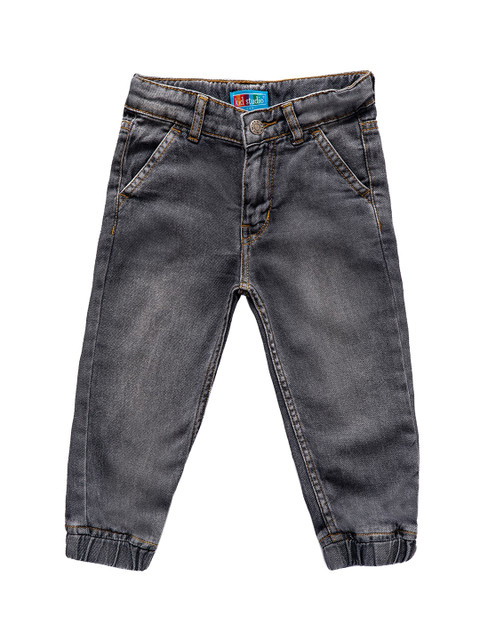 

Kid Studio Boys Grey Jogger Mid-Rise Clean Look Jeans