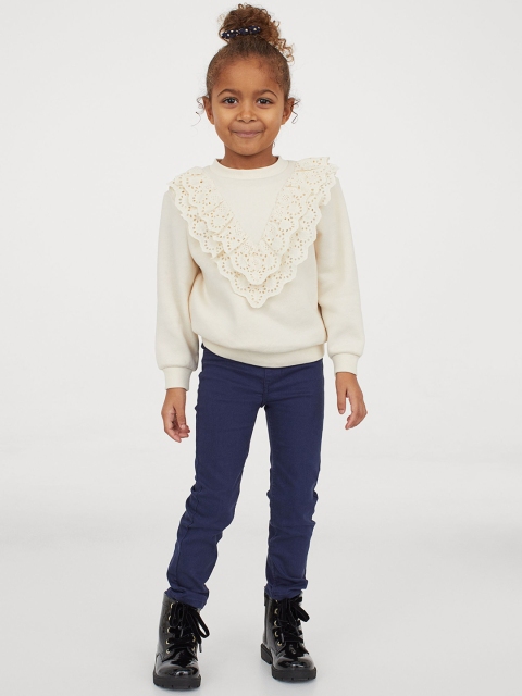 

H&M Girls Blue Solid Treggings