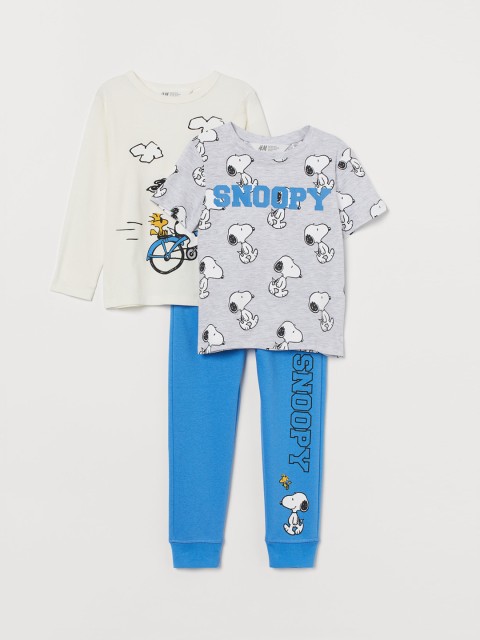 

H&M Boys Grey & Blue 3-Piece Cotton Set, White