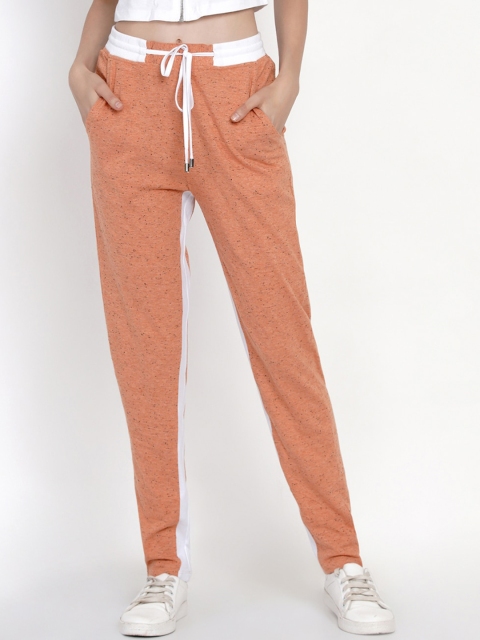 

Texco Women Orange & White Regular Fit Solid Joggers