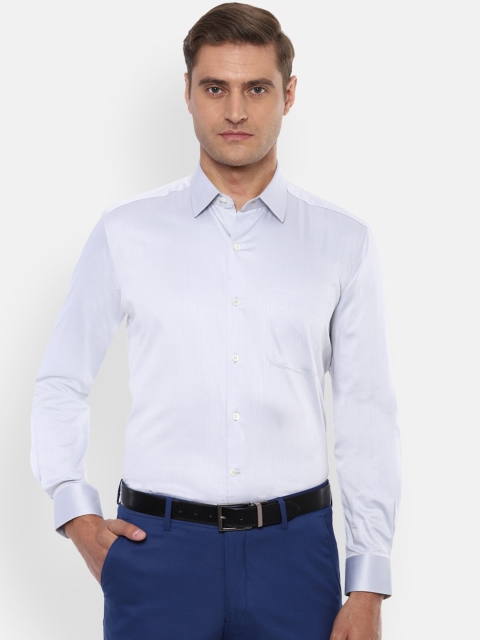 

Luxure by Louis Philippe Men Blue Regular Fit Self Design Casual Shirt