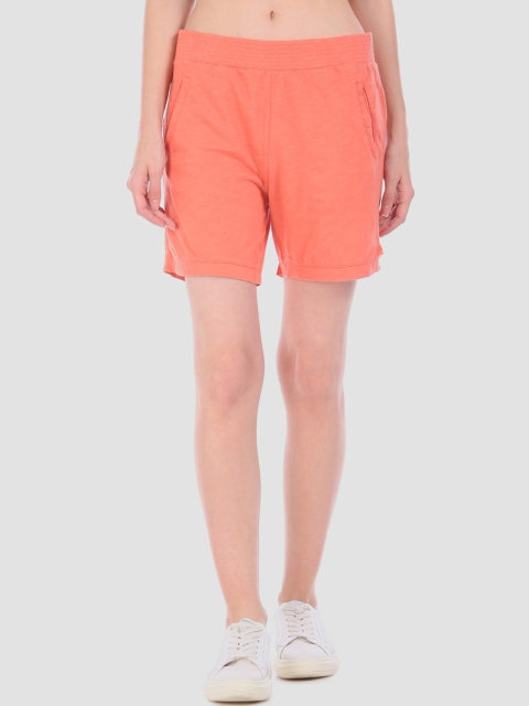 

GAP Women Coral Solid Slim Fit Regular Shorts