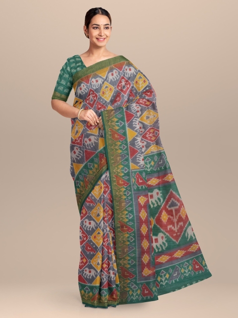 

KLM Fashion Mall Grey Printed Saree