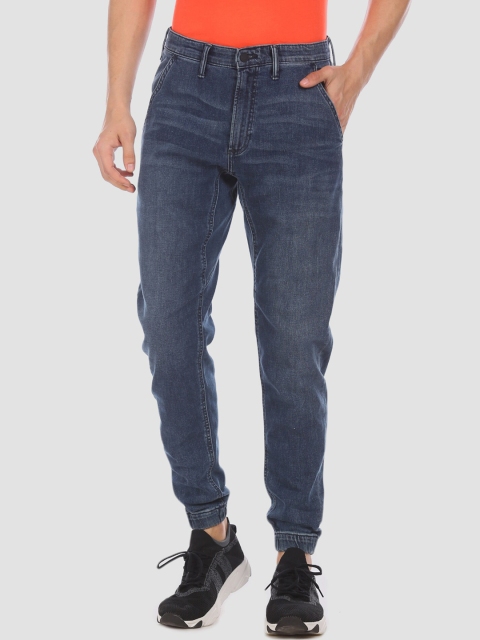 

GAP Men Blue Indigo Wearlight Jogger Jeans In Slim Fit With GapFlex