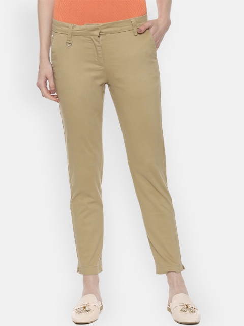 

Allen Solly Woman Khaki Regular Fit Solid Regular Trousers