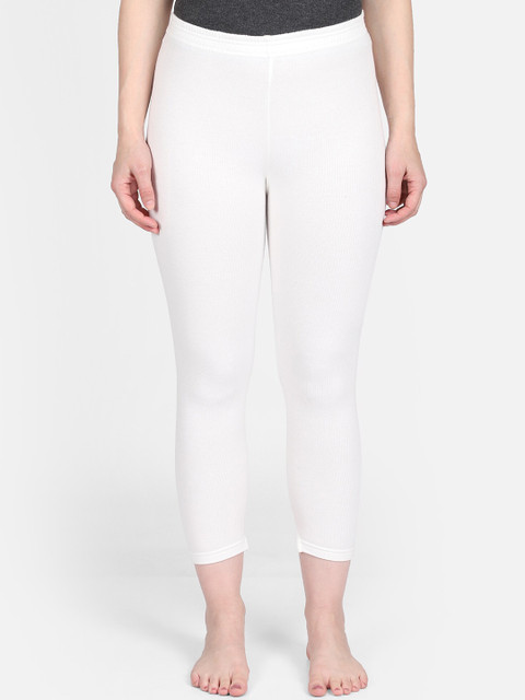 

DYCA Women Off White Solid Thermal Bottoms