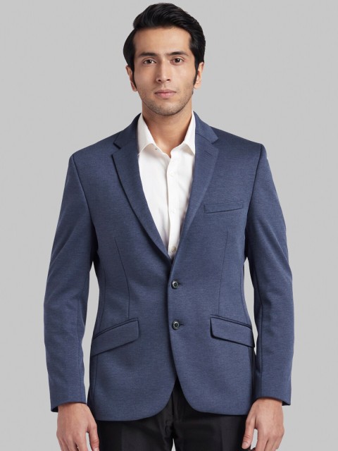 

Parx Men Blue Solid Single-Breasted Blazer