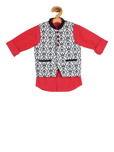 

Actuel Boys Waistcoat with Full Sleeves shirt, Red