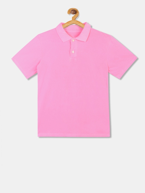 

The Childrens Place Boys Pink Solid Polo Collar T-shirt