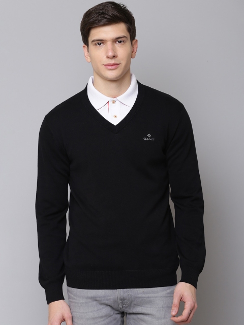 

GANT Men Black Solid Pullover