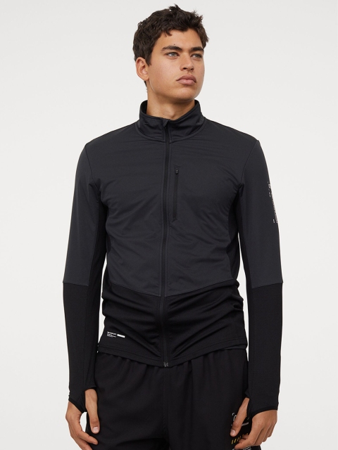 

H&M Men Black Solid Regular Fit Running Sustainable Jacket