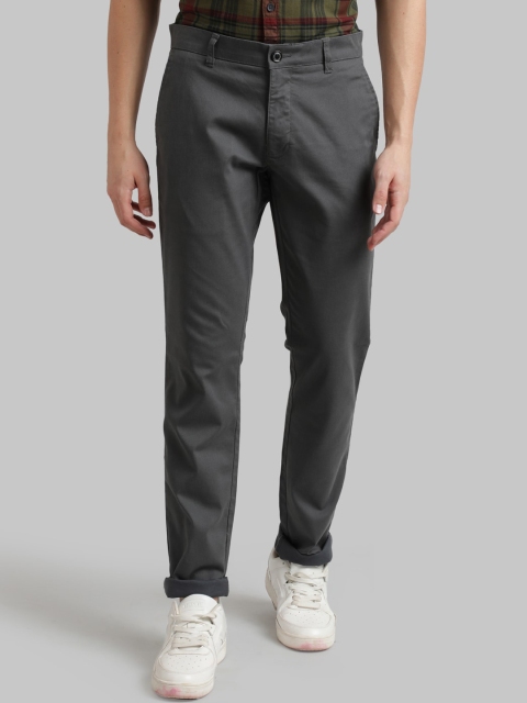 

Parx Men Charcoal Slim Fit Solid Regular Trousers