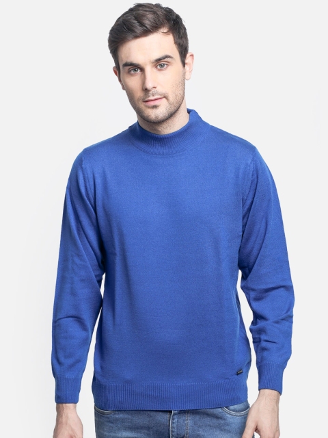 

Monte Carlo Men Blue Solid Pullover Sweater