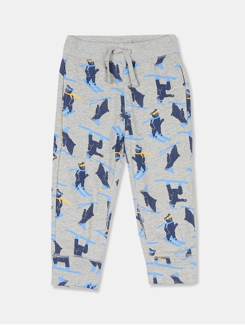 

GAP Infant Boys Grey Bear Printed Knitted Joggers